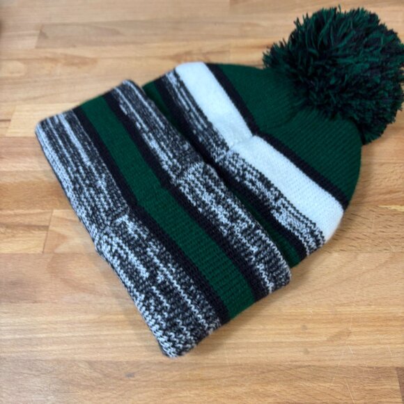 New York Jets Hat Cap Mens Beanie Gray Green Knit Winter Hat - Picture 4 of 7